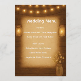 Rustieke Mason Jar Wedding Menu Kaart
