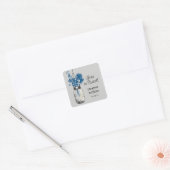 Rustieke Mason Jar & Wildflower Vierkante Sticker (Envelop)