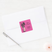 Rustieke Mason Jar & Wildflower Vierkante Sticker (Envelop)