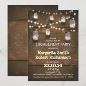 Rustieke Mason Jars Met Lichten Verlovingsfeest Kaart (Voorkant / Achterkant)