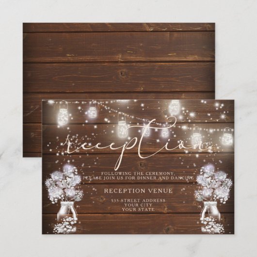 Rustieke Mason-pot-hanglampjes deBarefootBride™ Kaart (Voorkant / Achterkant)