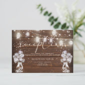 Rustieke Mason Pot Hanglampjes theBarefootBride™ Kaart (Staand voorkant)