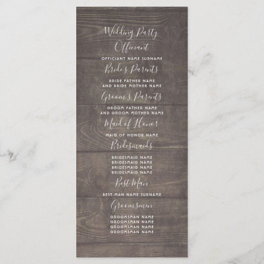 Rustieke Mauve Goud Bloemen Mason Jar Trouwprogram Programma (Achterkant)