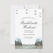 Rustieke meer- en bosuitnodiging in waterverf kaart (Voorkant)