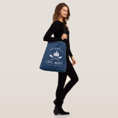Rustieke meerhuis familienaam boot roeispanen bome crossbody tas (Op model)