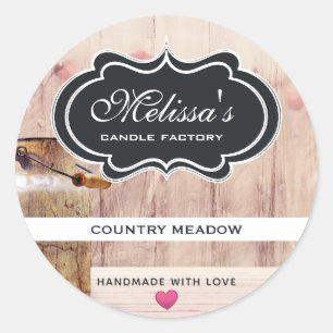 Rustieke Melkblikje Landelijke Stijl op Houten Kaa Ronde Sticker