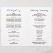 Rustieke Merlot Navy Bloemgewei Trouwprogramma (Achterkant)