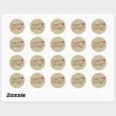 Rustieke Merry Christmas Envelope Seals Ronde Sticker (Vel)