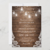 Rustieke Metselpot String Light Kant QR Code Bruil Kaart (Voorkant)