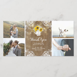 Rustieke Metselwerkpot Baby's Breath en Zonnebloem Bedankkaart