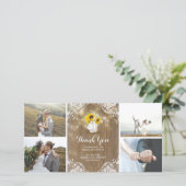 Rustieke Metselwerkpot Baby's Breath en Zonnebloem Bedankkaart (Staand voorkant)