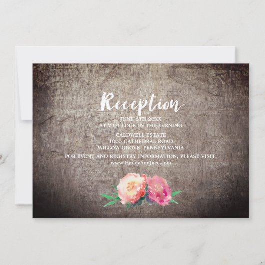 Rustieke Metselwerkpot met Bloemen Elopement Ontva Kaart (Achterkant)