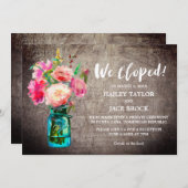 Rustieke Metselwerkpot met Bloemen Elopement Ontva Kaart (Voorkant / Achterkant)