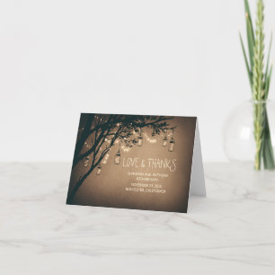 rustieke metselwerkpotten en twinkellichtjes dank  bedankkaart