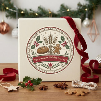 Rustieke Mevrouw Claus Gemberkoek Bakkerij Ambacht Ronde Sticker