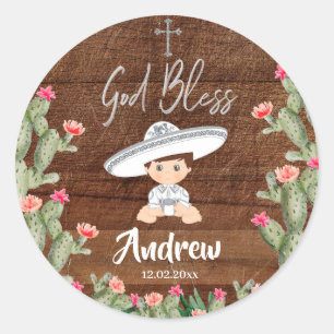 Rustieke Mexicaanse Silver Charro Baptism Sticker
