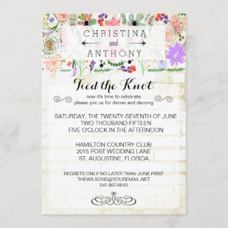 Rustieke Mini Bloem Water Kleur Post Wedding Uitno Kaart