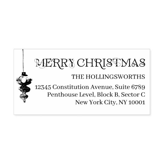 Rustieke minimale kerst | Retouradres Rubberstempel (Afrduk)