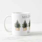 Rustieke minimale kerstbomen vakantie koffiemok (Links)