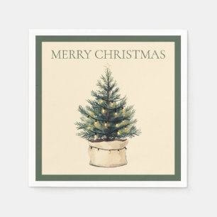 Rustieke minimale kerstboom servet