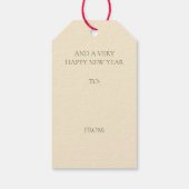 Rustieke minimale kerstboom vakantie cadeaulabel (Achterkant)