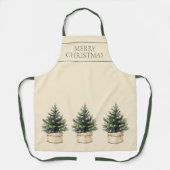 Rustieke minimale kerstboom vakantie schort (Voorkant)