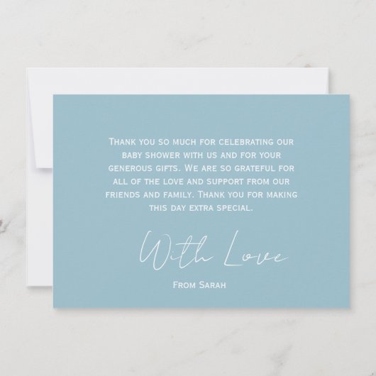 Rustieke Minimale Schattigee blauwe wolk dank u Bedankkaart (Achterkant)