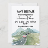 Rustieke minimalistische bergweg kan de datum redd kaart (Voorkant)