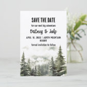 Rustieke Minimalistische Mountain Pine Tree Save t Kaart (Staand voorkant)