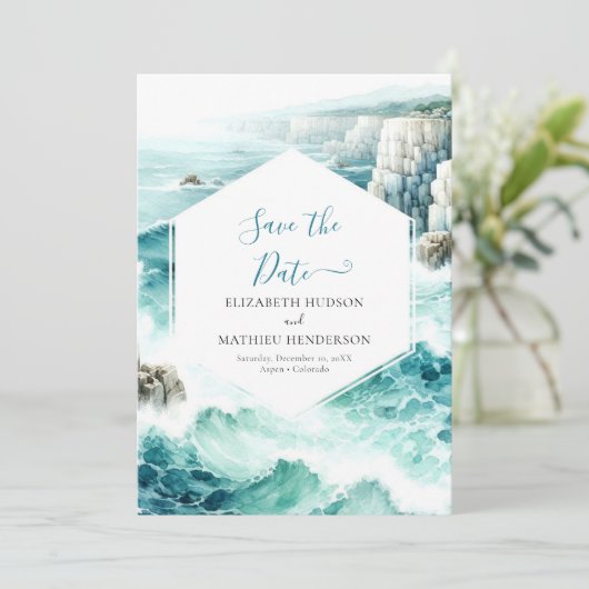 Rustieke Minimalistische Nautische Bruiloft Save The Date (Staand voorkant)