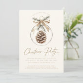 Rustieke minimalistische Ornament Bauble kerstfees Kaart (Staand voorkant)