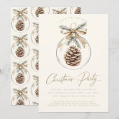 Rustieke minimalistische Ornament Bauble kerstfees Kaart (Voorkant / Achterkant)