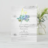 Rustieke Mint Boho QR Code RSVP Wijnproeverij Trou Kaart (Staand voorkant)