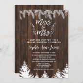 Rustieke Miss To Mrs Wood Dennenhouten Bruiloft Fe Kaart (Voorkant / Achterkant)