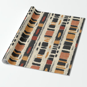 Rustieke Modderdoek Geometrisch Patroon (1) Cadeaupapier