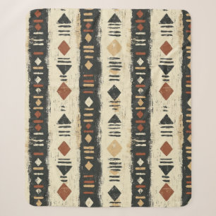 Rustieke Modderdoek Geometrisch Patroon (4) Sherpa Deken