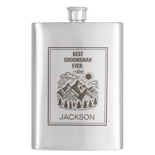 Rustieke Moderne Bergen Custom Groomsman Flacon (Voorkant)