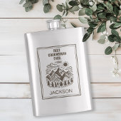Rustieke Moderne Bergen Custom Groomsman Flacon