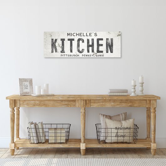 Rustieke moderne boerderij keuken & stad lang canvas afdruk