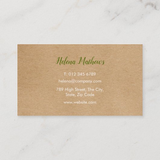 Rustieke moderne citroenen groen visitekaartje (Achterkant)