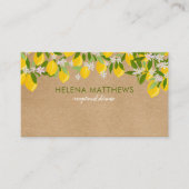 Rustieke moderne citroenen groen visitekaartje (Voorkant)