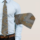 Rustieke moderne diamanten patroon verweerde houtn stropdas
