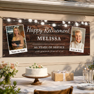 Rustieke Moderne Gelukkige Pensionering Aangepaste Spandoek