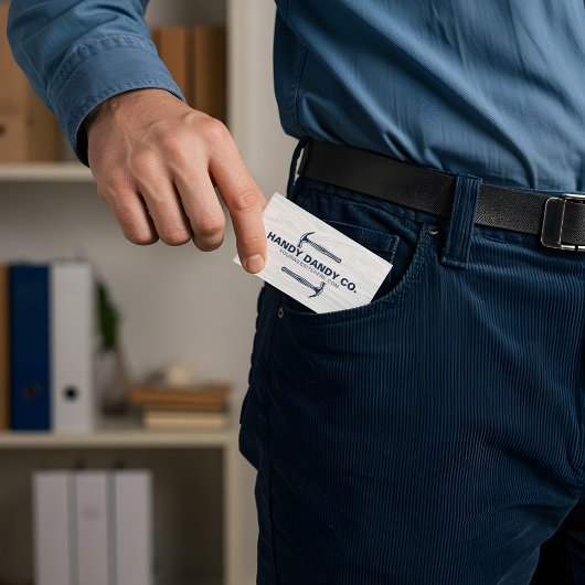 Rustieke Moderne Houtkorrel Handyman Hammer Aannem Visitekaartje