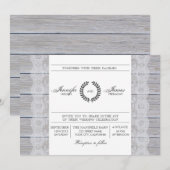 Rustieke Moderne Huwelijksuitnodiging Kaart (Voorkant / Achterkant)