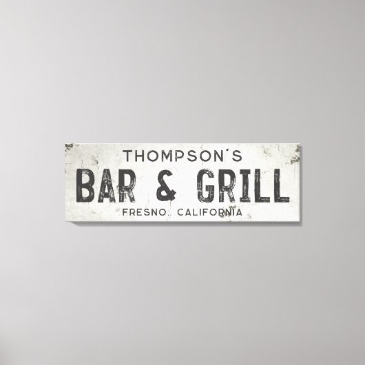 Rustieke Moderne Industriële Boerderij Bar Stad Canvas Afdruk (Voorkant)