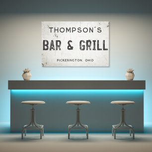 Rustieke Moderne Industriële Boerderij Bar Stad Canvas Afdruk