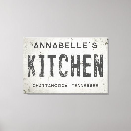 Rustieke Moderne Industriële Boerderij Keuken Stad Canvas Afdruk (Voorkant)