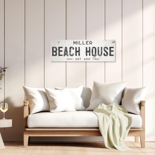 Rustieke Moderne Industriële Boerderij Strand Huis Canvas Afdruk