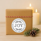 Rustieke Moderne Kerstvreugde Ronde Retouradres Ronde Sticker